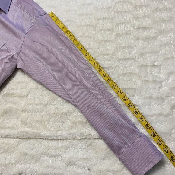 Casa Moda Shirt Men's 43 Purple Striped Cotton Long Sleeve Collared Button-Up - Picture 6 of 10